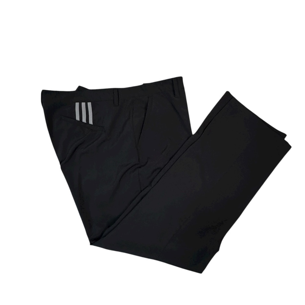 Adidas Golf Pants Mens 40x30 Black Performance Stretch Flat Front Chino